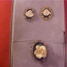 ESTATE VINTAGE EARRING AND PENDENT SET IN CASE