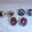 VINTAGE LOT OF RED STONE JEMS CUFF LINKS