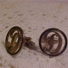 VINTAGE GOLD TONE CUFF LINKS WITH LETTER D