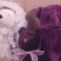 LOT OF 3 SPARKLE SILVER SOFT PLUS BEARS