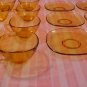 DEPRESSION GLASS AMBER 8 TEA CUPS 8 SAUCERS