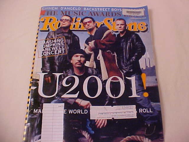 2001 ROLLING STONE MAGAZINE MUSIC AWARDS ISSUE U2001