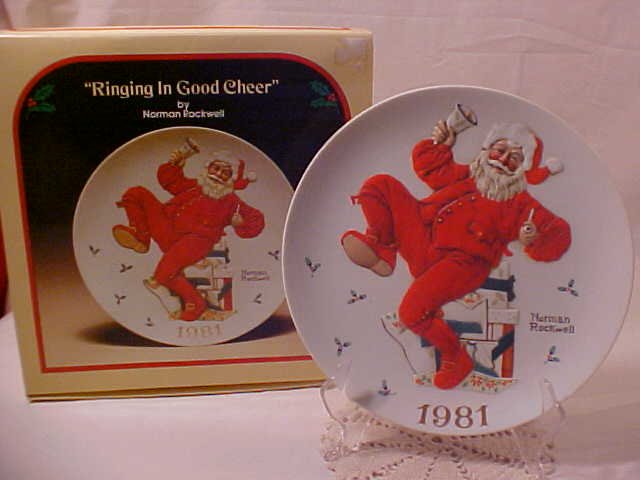 MIB 1981 NORMAN ROCKWELL RINGING IN GOOD CHEER PLATE