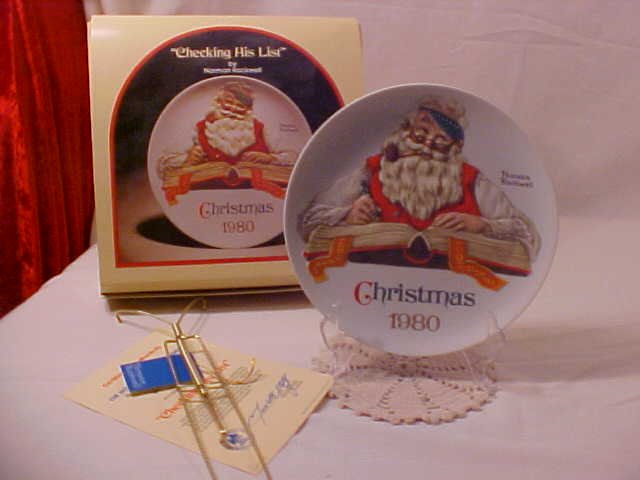 MIB 1980 NORMAN ROCKWELL PLATE CHECKING HIS LIST #8064