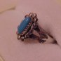 VINTAGE TURQOUISE STERLING PINKY RING SIZE 4