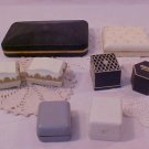 8 VINTAGE JEWELRY BOXES RINGS & STETSON CASE