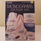 1987 LEISURE ARTS LEAFLET #575 MONOGRAMS FOR TOWEL SETS
