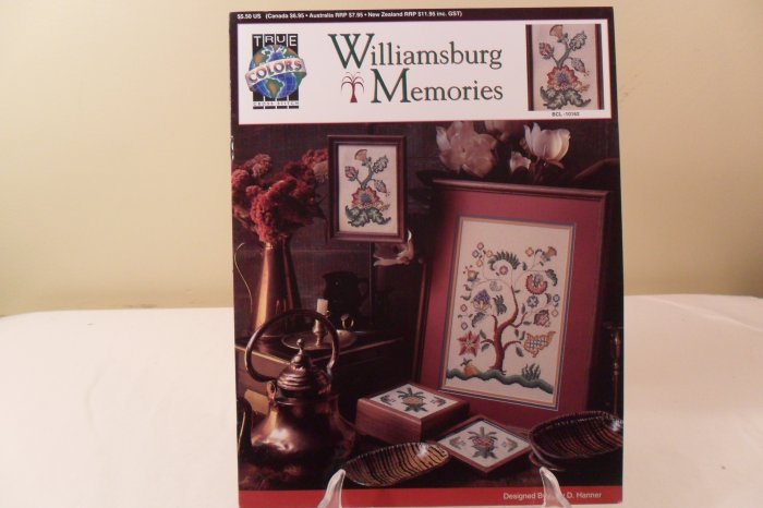 1992 TRUE COLORS CROSS STITCH WILLIAMSBURY MEMORIES