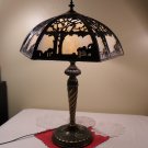 VINTAGE TIFFANY STYLE STAINED LEAD GLASS LAMP COLLECTIBLE