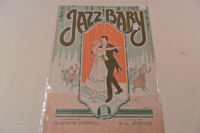 JAZZ Baby 1919 Sheet Music CUTE Barbelle Dancing Cover!