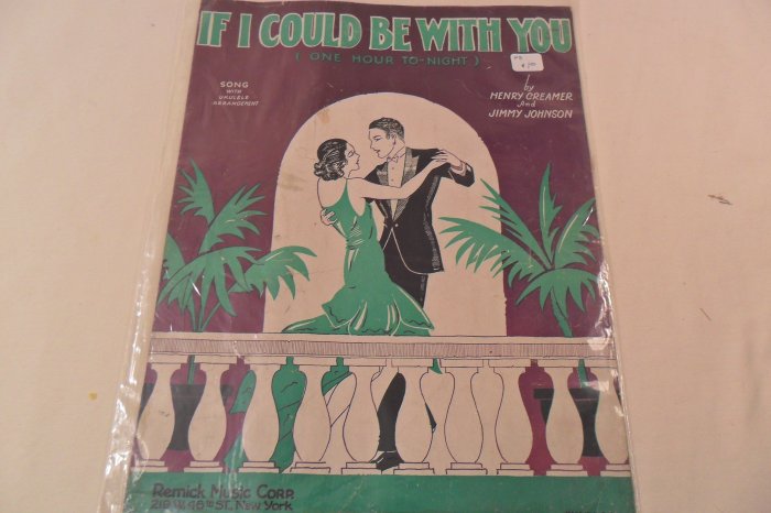 1929 IF I COULD BE WITH YOU ONE HOUR TO-NIGHT SHEET MUSIC