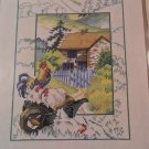 CROSS STITCH PATTERN FARMHOUSE WITH CHICKENS
