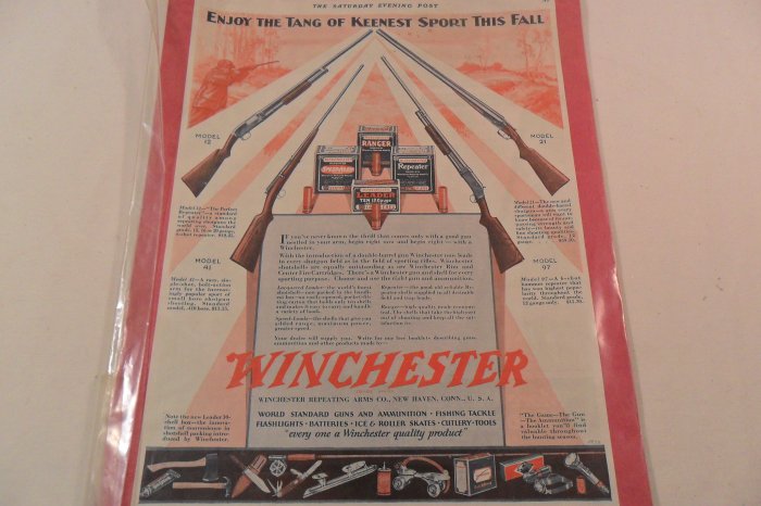 1930 THE SATURDAY EVENING POST WINCHESSTER AD
