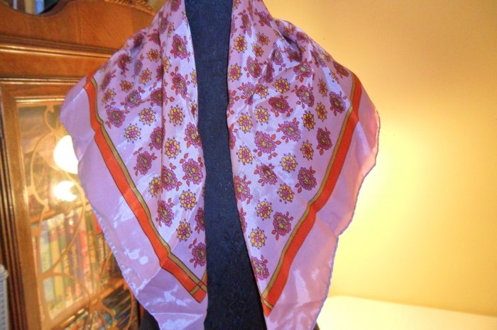 VINTAGE silk scarf SCARF BANDANA HANDKERCHIâ��EF 100% silk