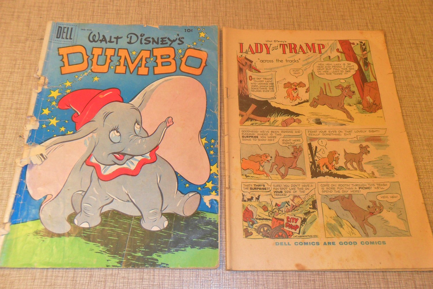 Lot of 2 Disney comic books Dumbo and Lady and Tramp