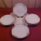 Set of 10 Noritake Wellesley rose pattern plates