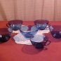 Vintage set of 6 Vereco France Fireking charm cups by Anchor Hocking Cobalt blue cups