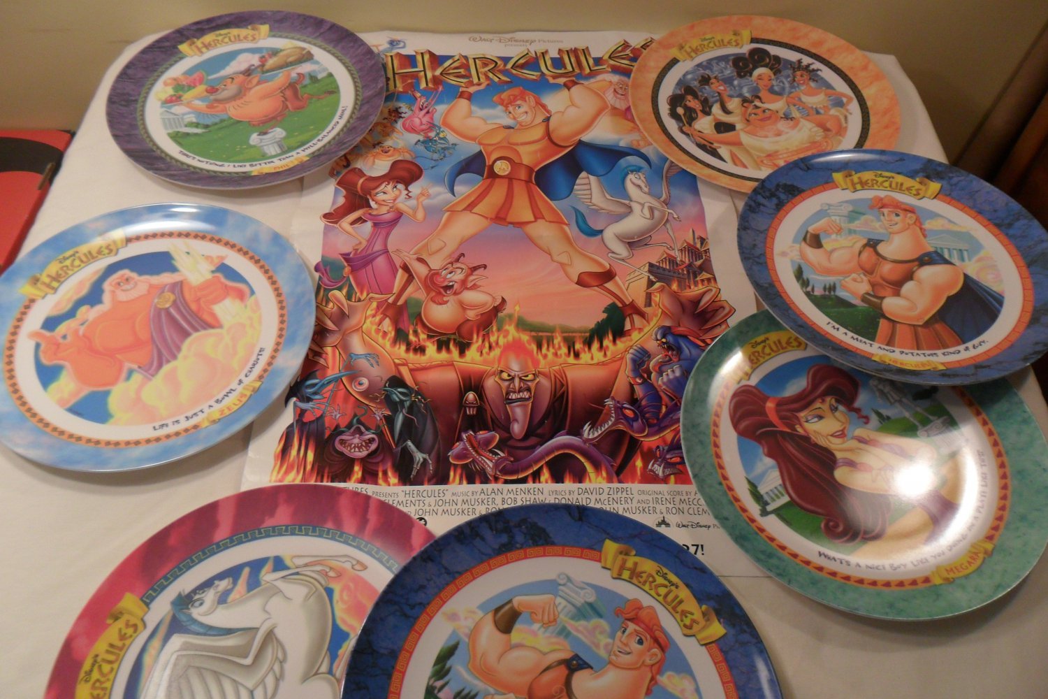 1997 MCDONALD'S DISNEY HERCULES COMPLETE SET OF 7 PLATE (SOLD)