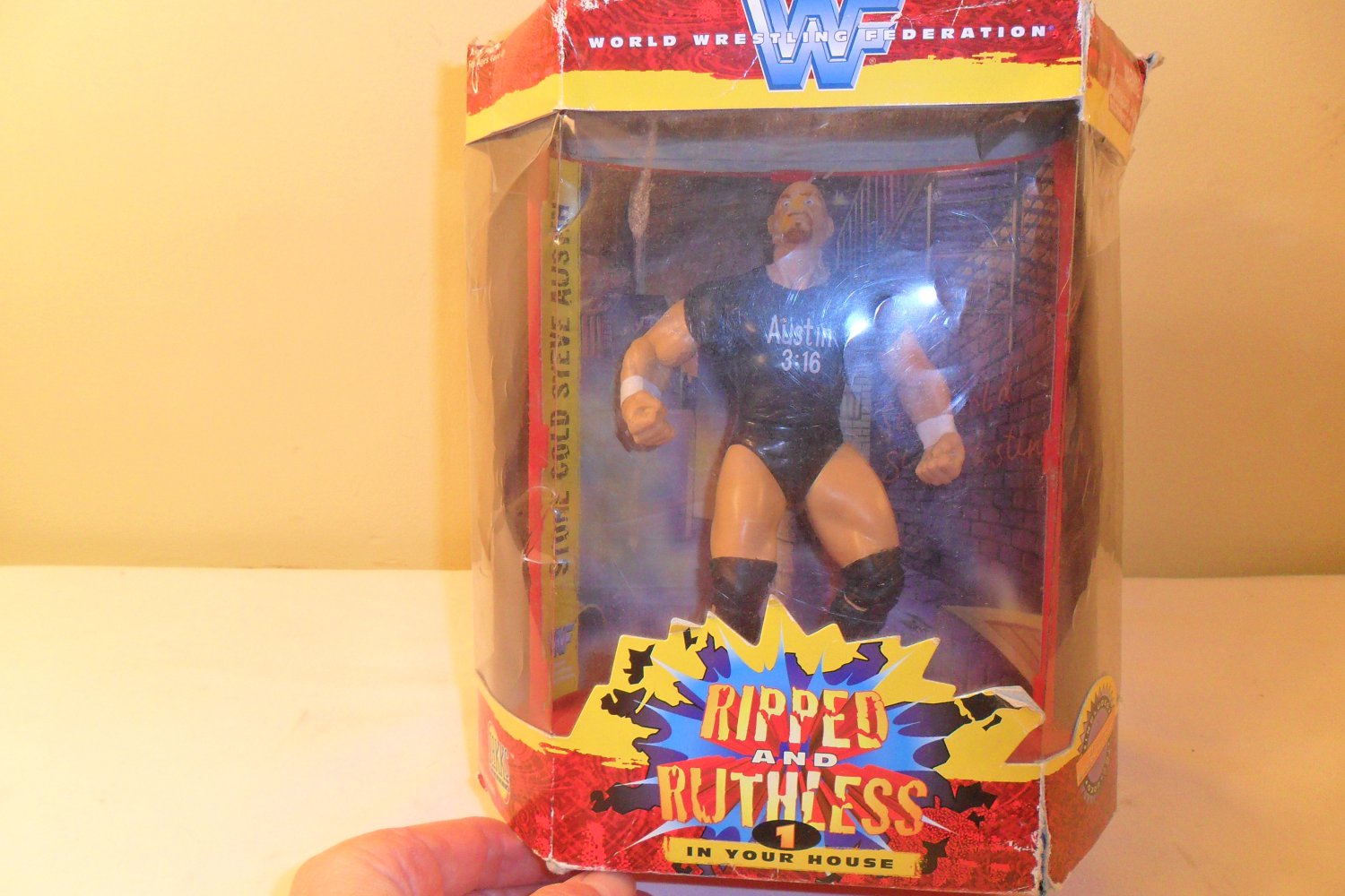 1997 WWF Ripped and Ruthless #1 Stone Cold in Your House JAKKS Action Figure
