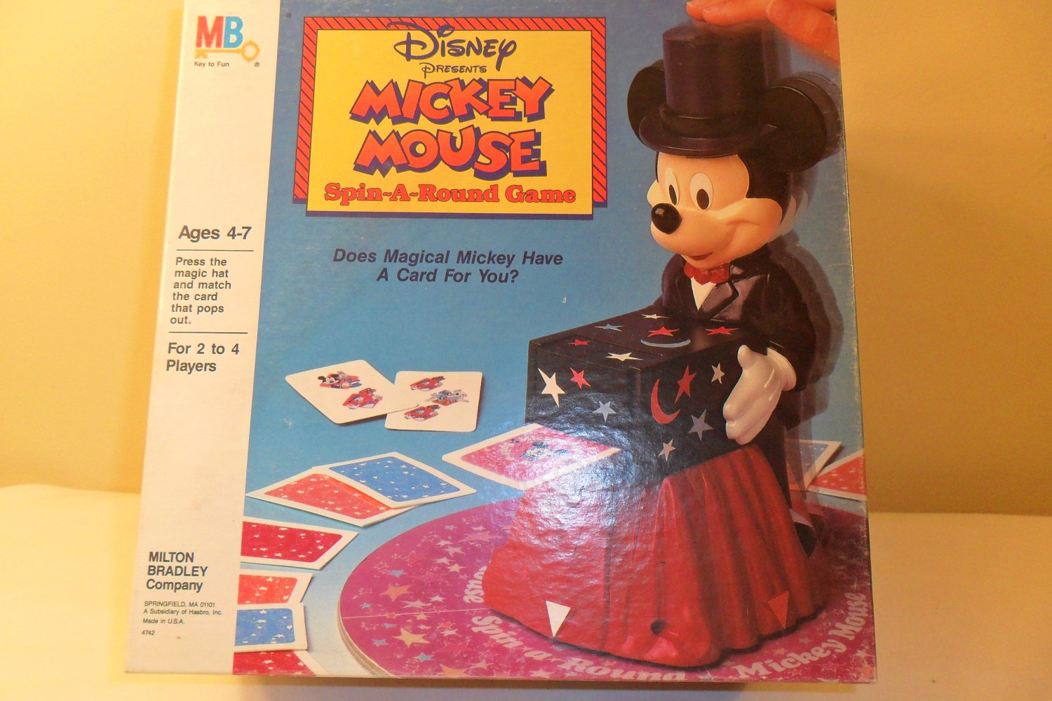 Vintage Mickey mouse Spin A Round magical card game
