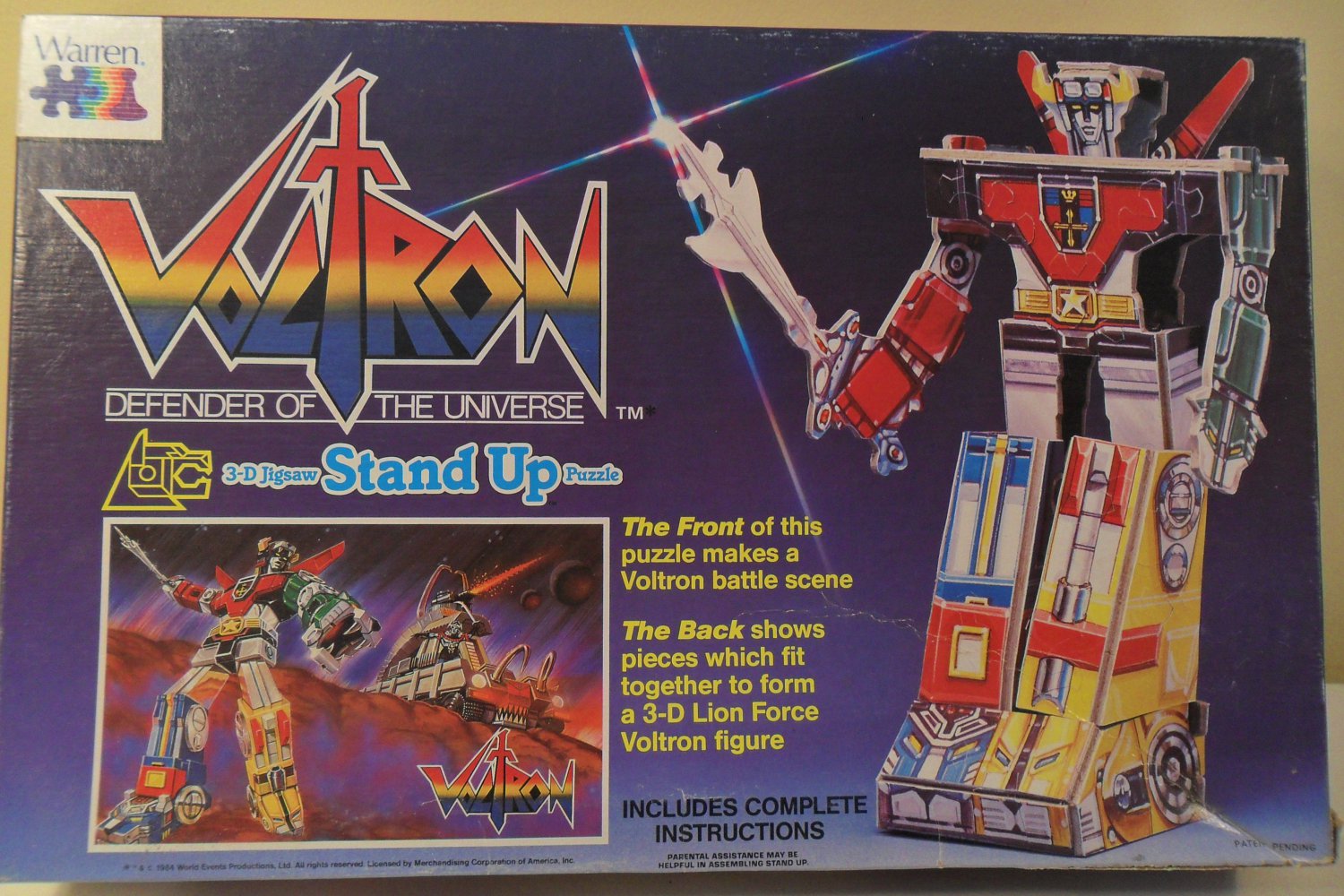 1984 Voltron Defender Of The Universe 3-D Stand Up Puzzle Playset
