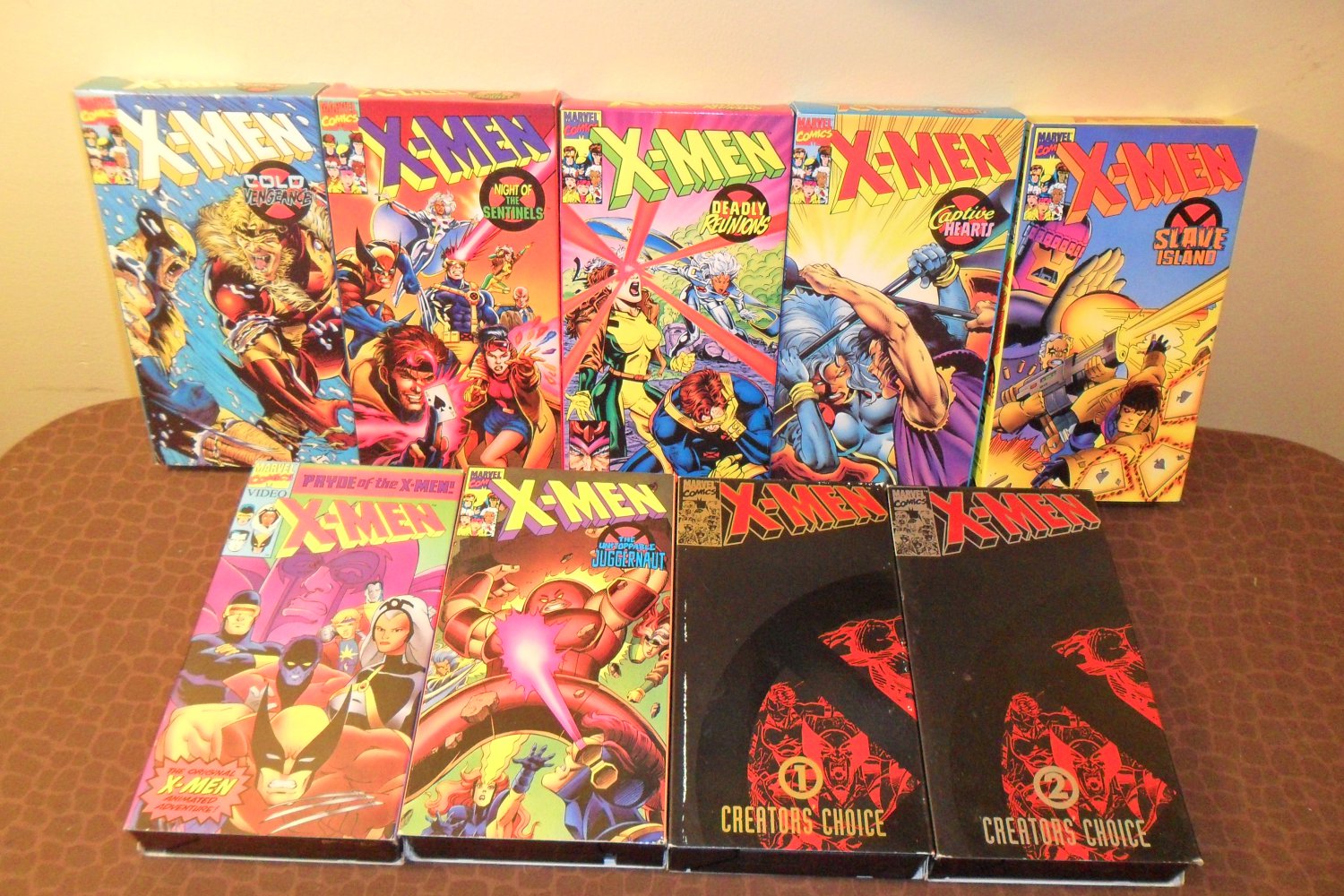 Lot of 9 XMen VHS Video Tapes Marvel Comics