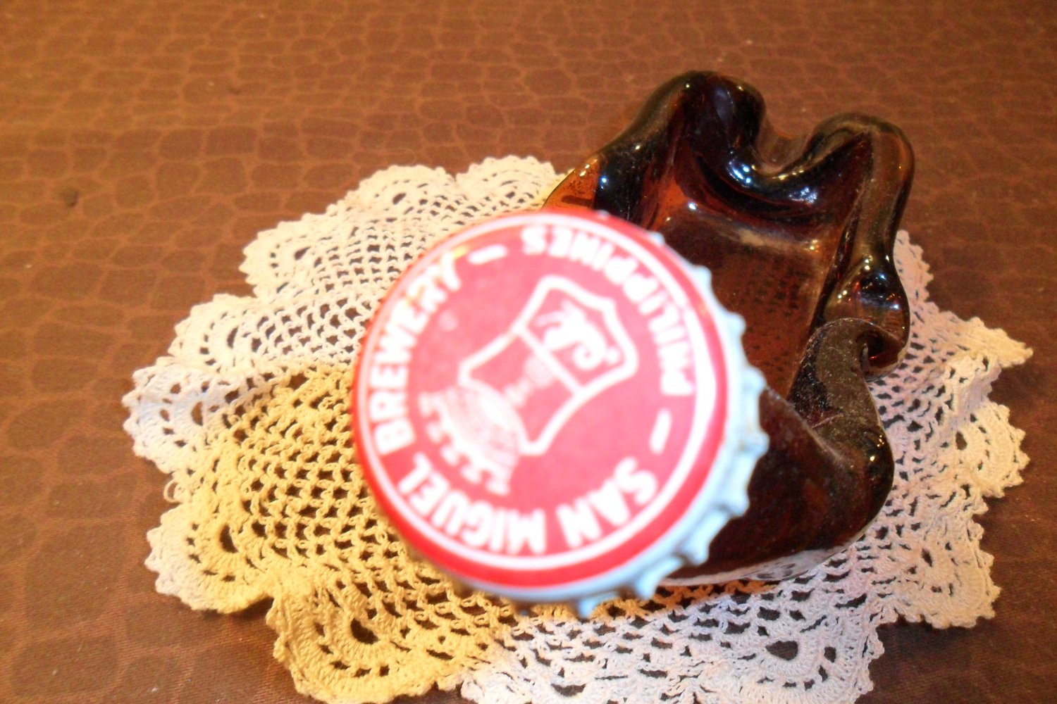 Vintage San Miguel Brewery Beer Bottle Ashtray Philippine's