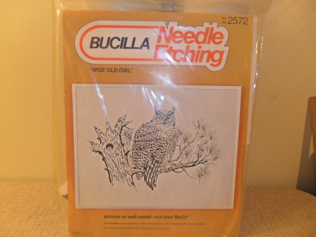 NIP Bucilla Needle Etching Kit "Wise Old Owl" #2572