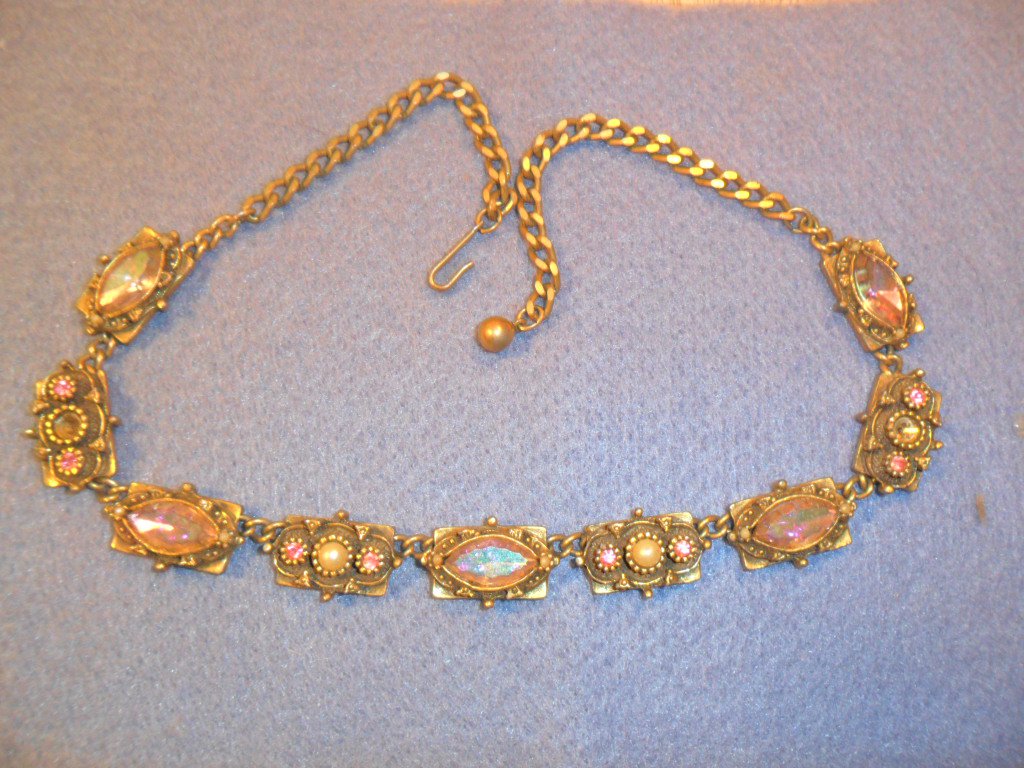 Vintage TARA rhinestone Choker Necklace - Multi-color