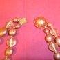 Vintage Multi 2 Strand brown Plastic & Crystal Glass Bead Necklace Western Germany
