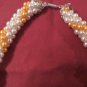 Vintage stunning twisted strands Faux Pearl bead choker necklace