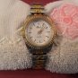 Vintage Pearl Dial Quartz Watch gold and silver tone