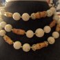 Vintage 3 strand wooden mix beaded necklace