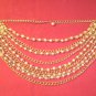 Vintage stunning 9 strand faux pearl chain choker necklace