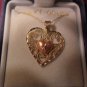 10K gold earrings and necklace set Hearts mint in case