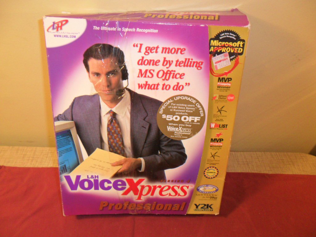 L&H Voice Xpress 4 Professional w/ Manual PC CD convert speech to text dictation!