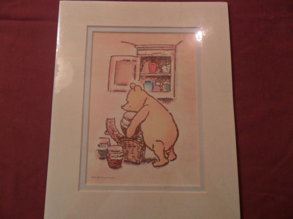 1991 Disney Pooh and his honey jars Litho 8x10