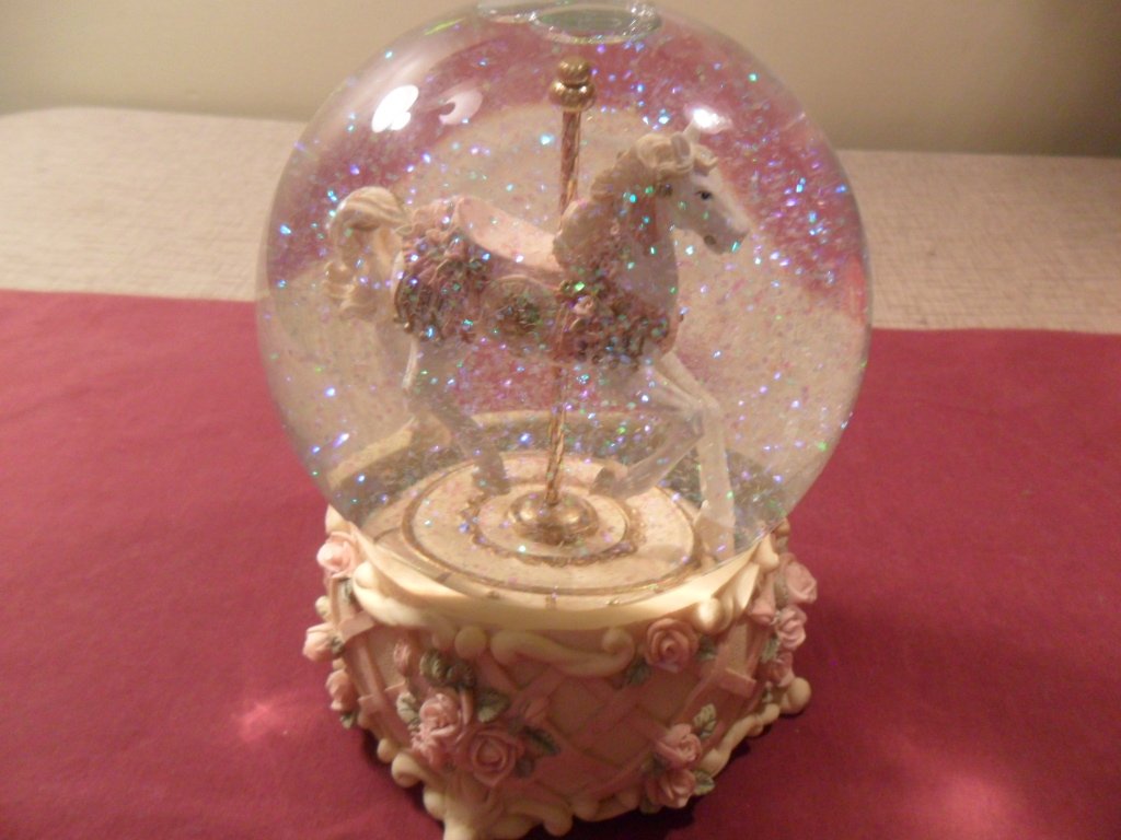 Musical Carousel Horse Snow Globe "Somewhere In Time" (SOLD)