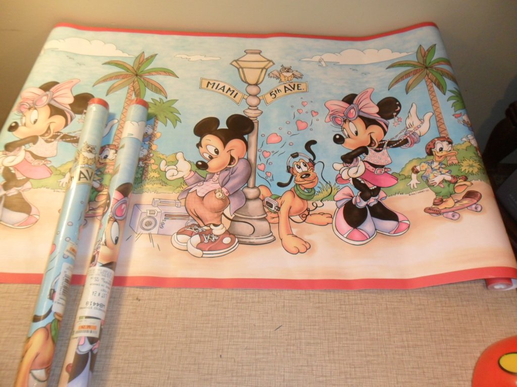 Lot of 3 Rolls of Disney Prepasted Strippable washable Vinyl wallcovering