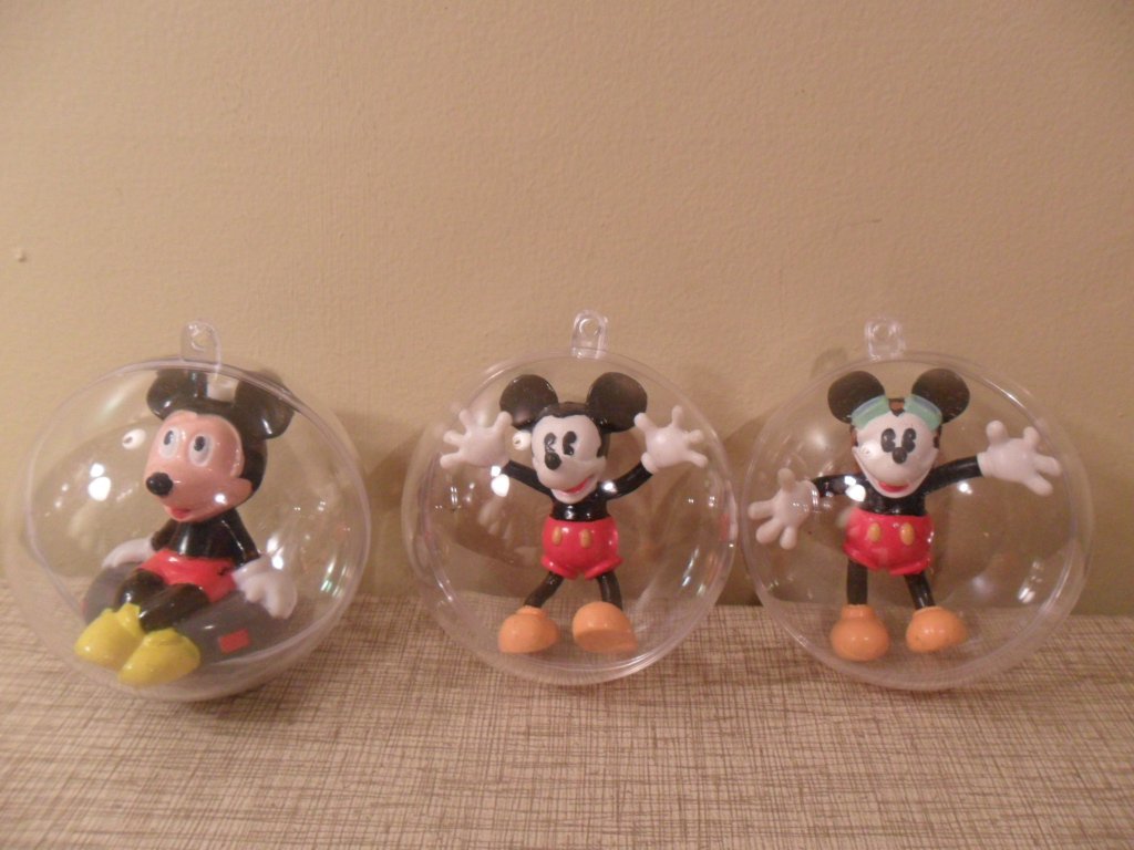 Lot of 3 Vintage Disney Mickey Mouse Christmas Ornaments