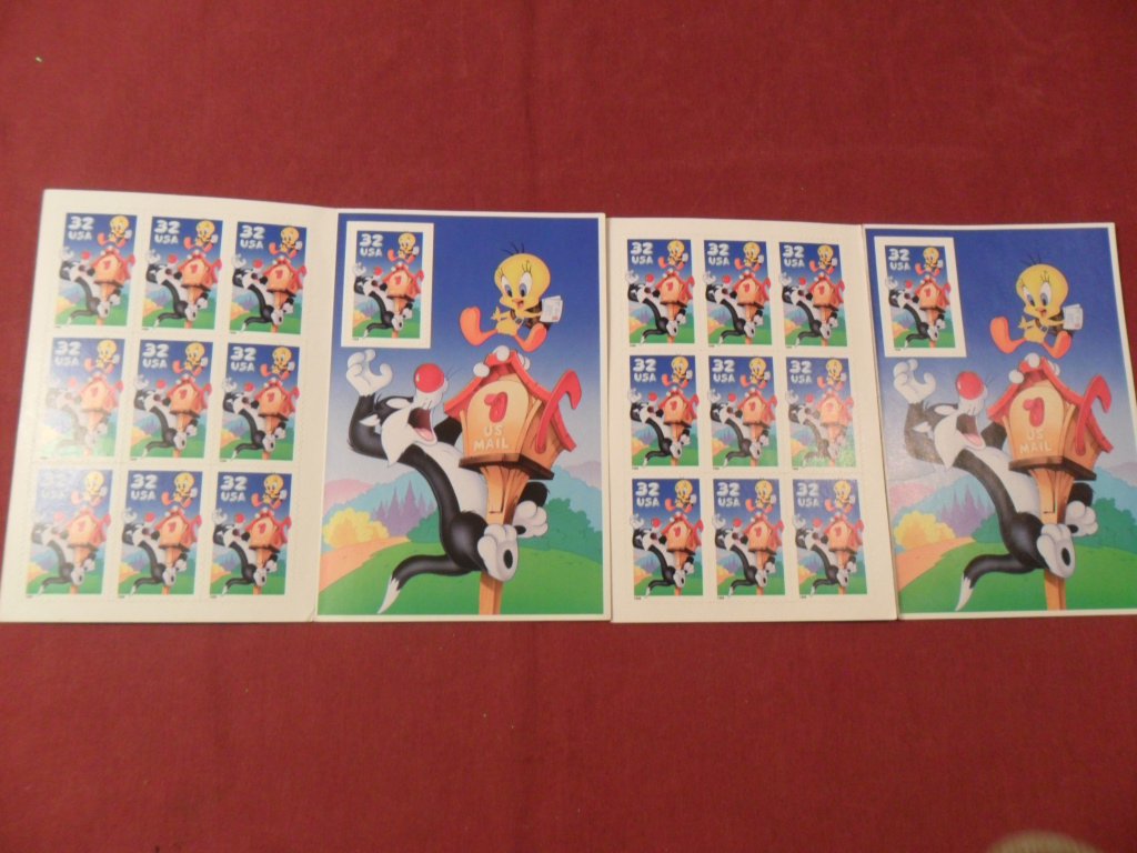1998 Sylvester and Tweety Looney Toons Stamp Sets