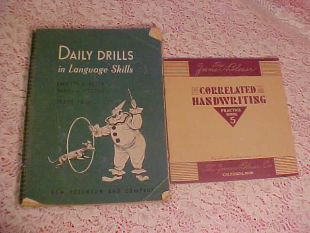 1952 LANGUAGE SKILLS & 1936 CORRELATED HANDWRITING BOOK