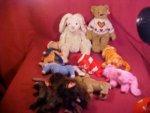LOT OF 10 TY BEANIE BABIES ALL NWT
