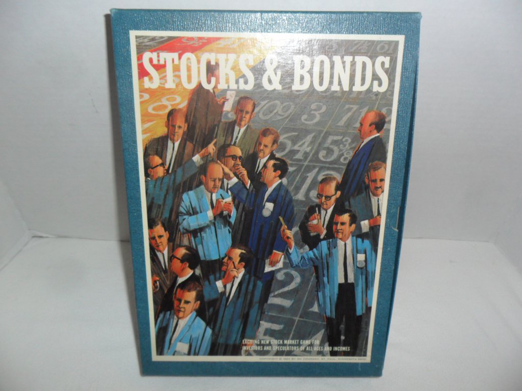 Vintage 1964 3M Stocks & Bonds Stock Market Bookshelf Game
