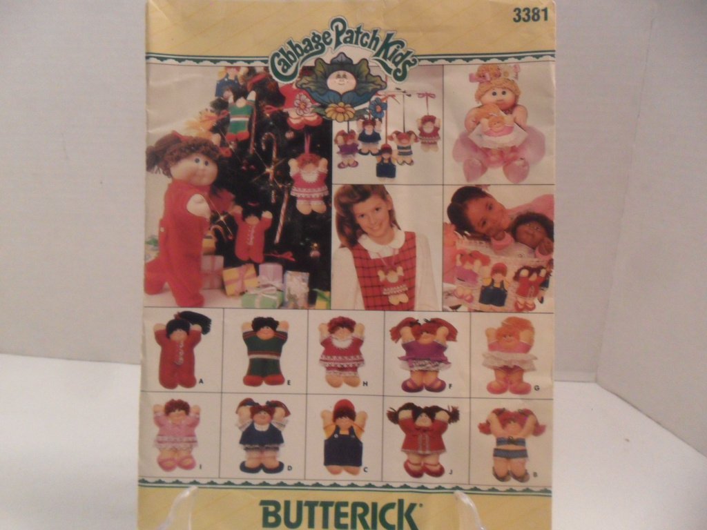 Butterick Cabbage Patch Kids Ornaments sewing Pattern #3381 uncut