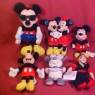 LOT OF 6 DISNEY PLUSH TOYS MICKEY MOUSE & MORE