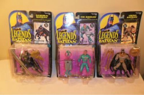 MIB Lot Of 3 Kenner Legends of Batman with Trading Card