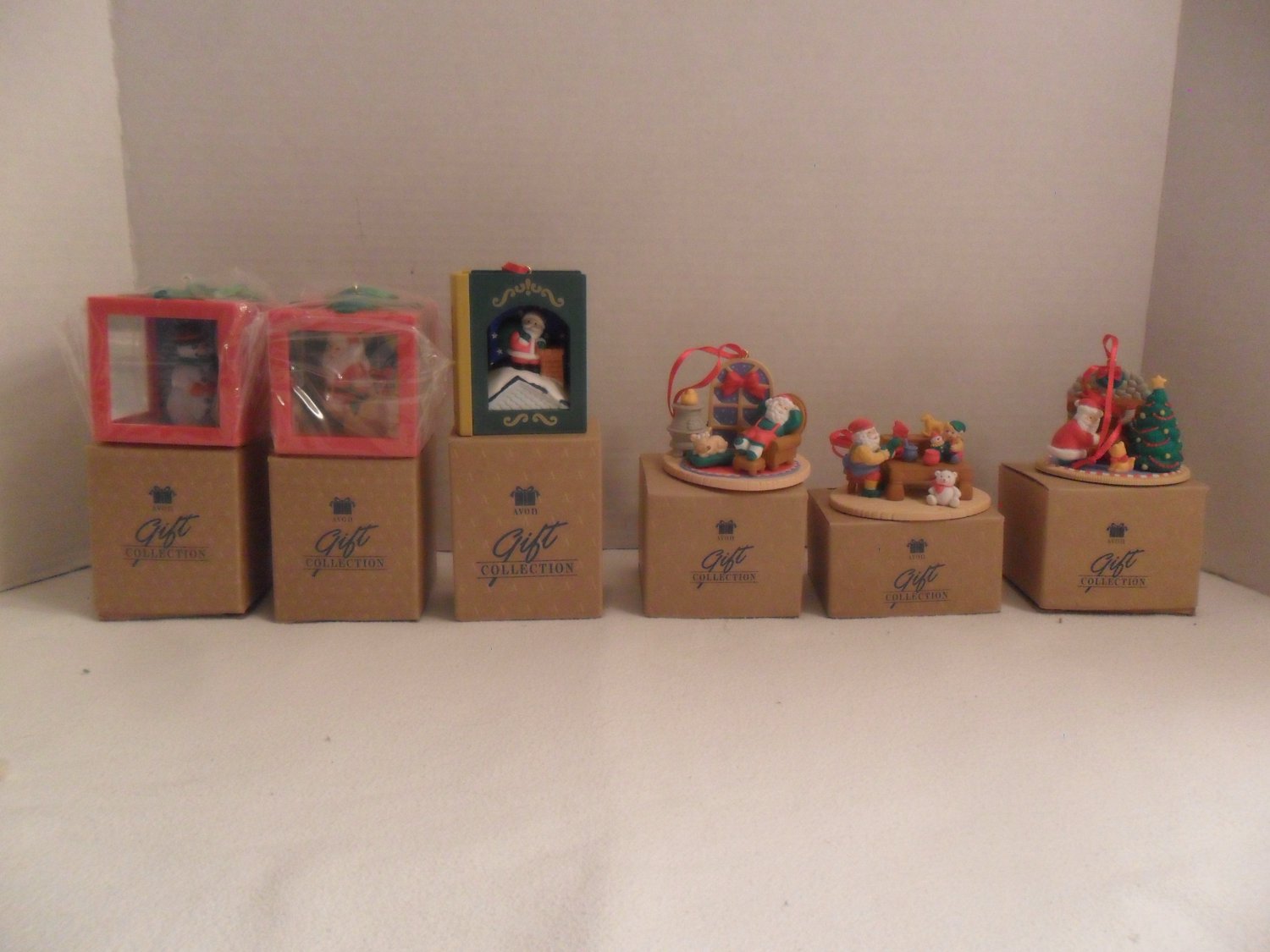 Lot of 6 1990's Avon Gift Collection Christmas Ornaments MIB