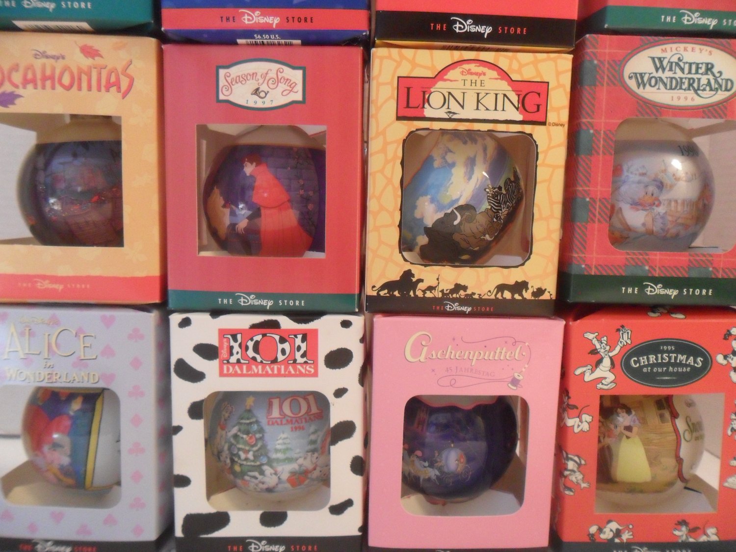 1090s Lot Of 15 Disney Store Christmas Ornaments Mib 8520