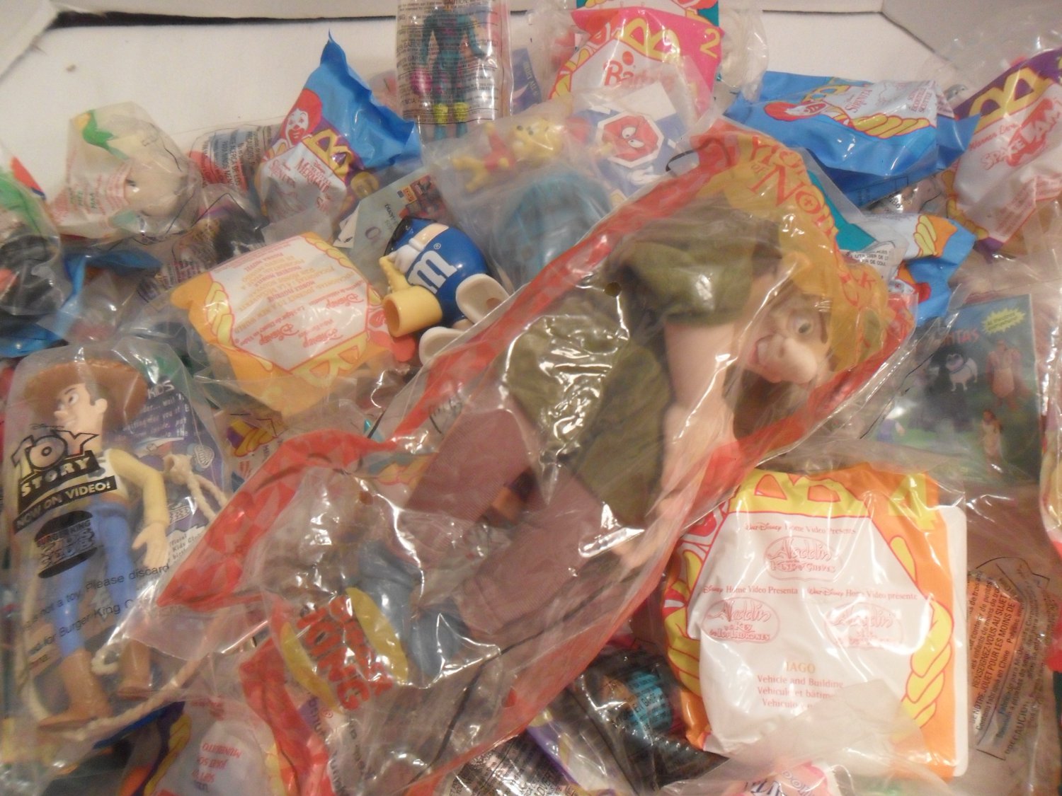 Large Box filled with collectible McDonald's and Burger King Happy Meal